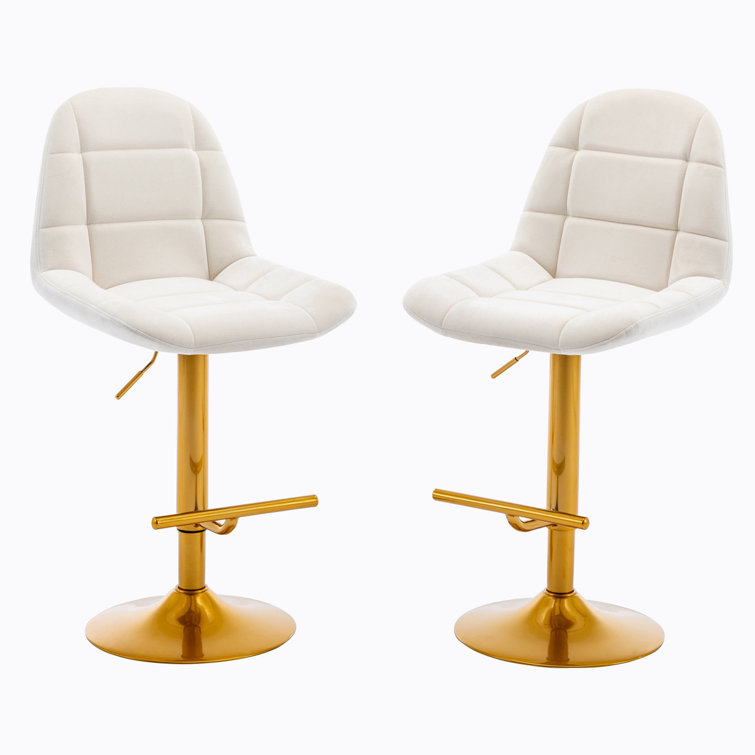 Mercer41 Keiraleigh Swivel Upholstered Adjustable Height Counter Stool